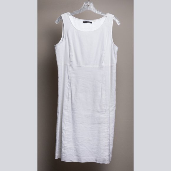 Tahari white linen sleeveless dress - Picture 1 of 3